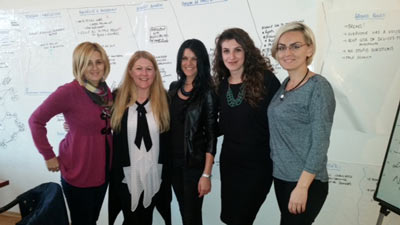 Sharon Jackson leading a fundrasing workshop in Kosovo